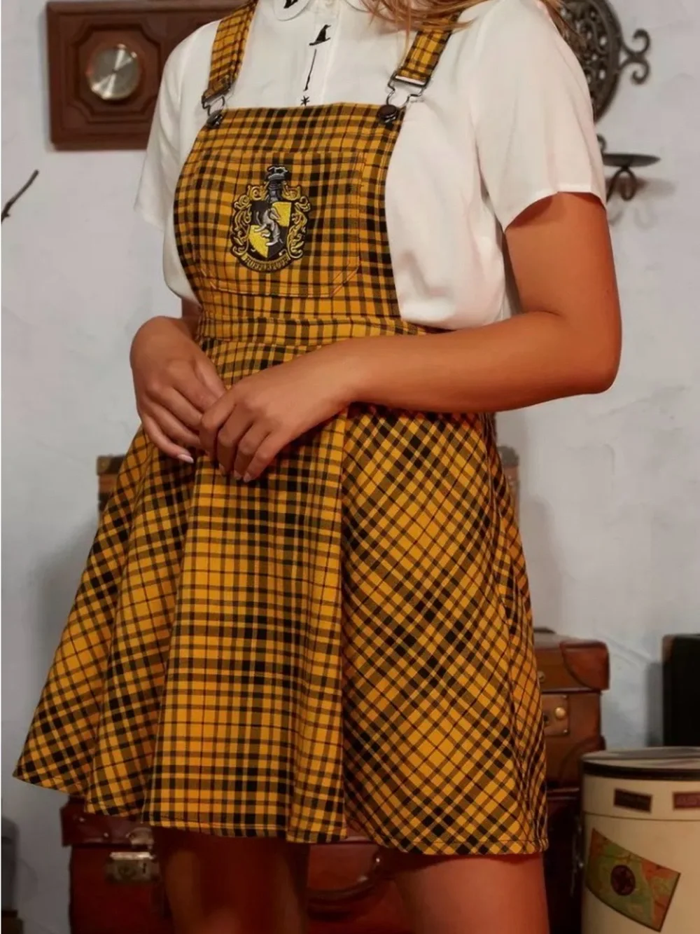 Hufflepuff Yellow Plaid Dress Costume